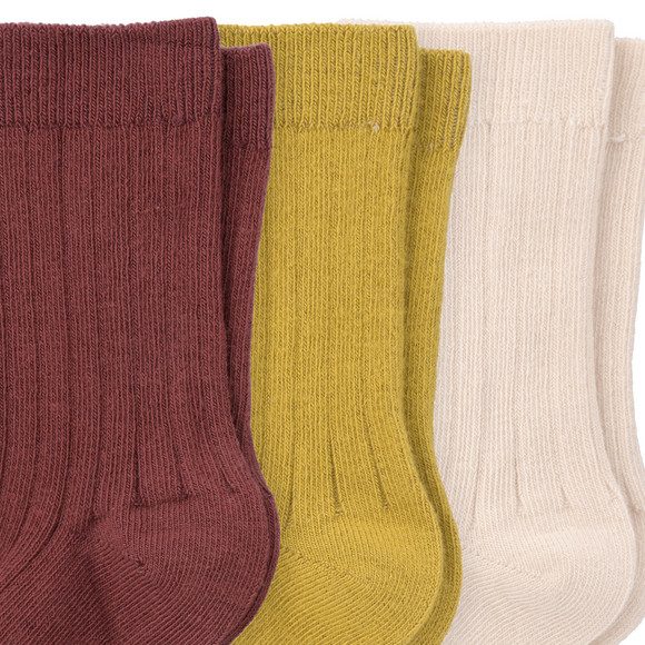 3 paar kindersokken met geribbelde structuur