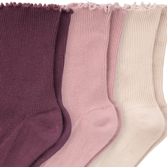 3 Paar Mädchen Socken mit Wellenbündchen