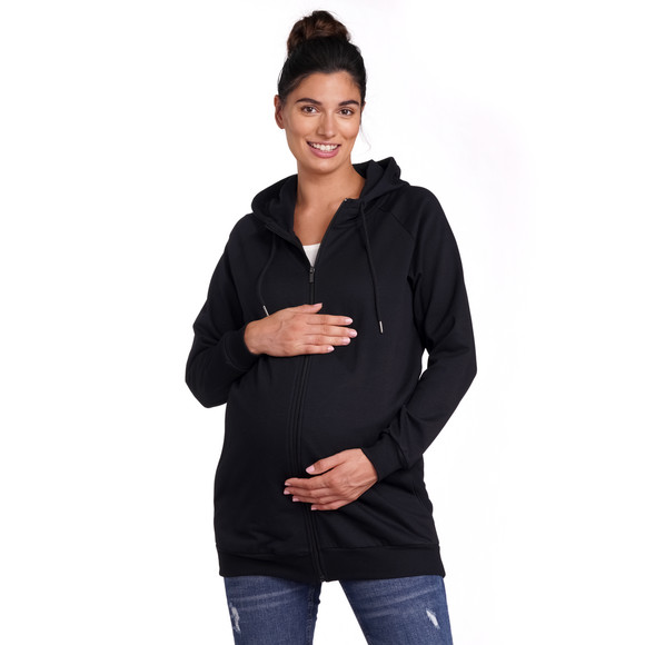 Damen Umstands-Sweatjacke mit Kapuze