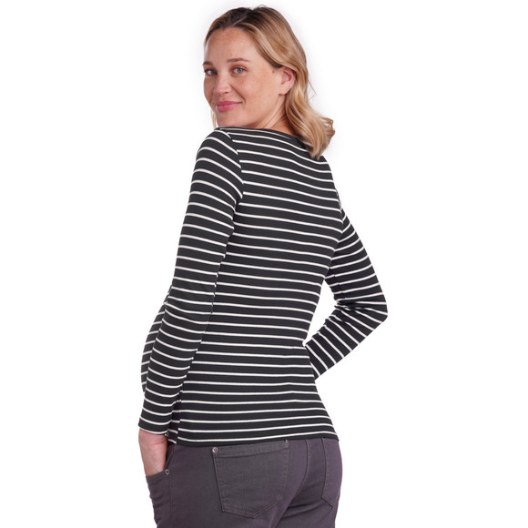 Damen Umstands-Langarmshirt im Ringel-Look