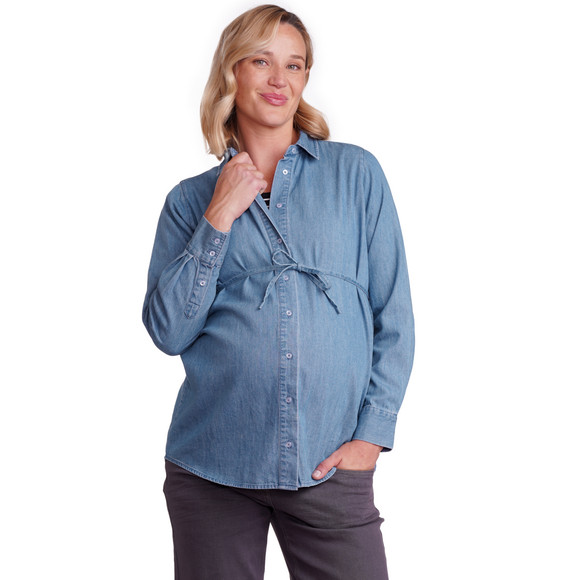 Damen Umstandsbluse mit Bindeband