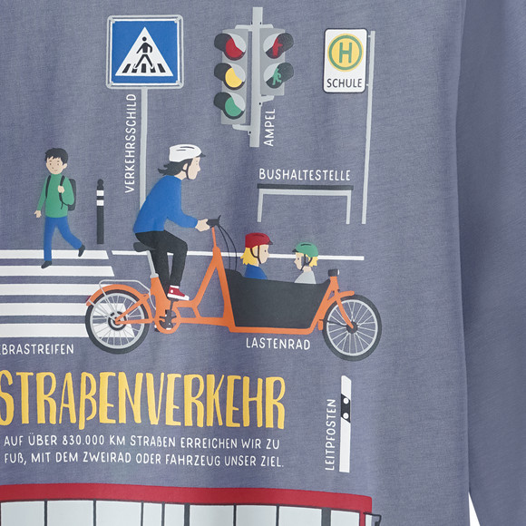 Kinder Langarmshirt mit Straßenverkehr-Motiv