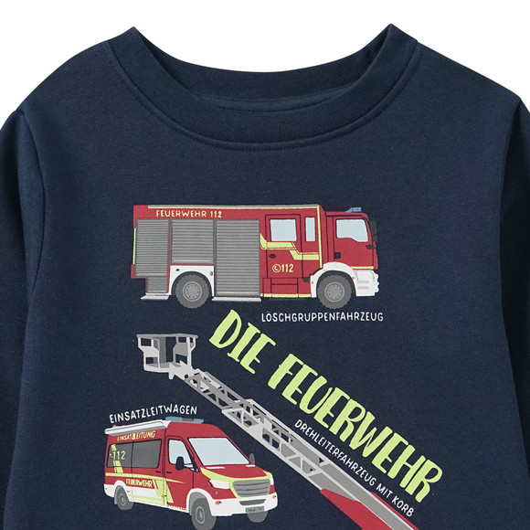 Kinder Sweatshirt mit Feuerwehr-Print