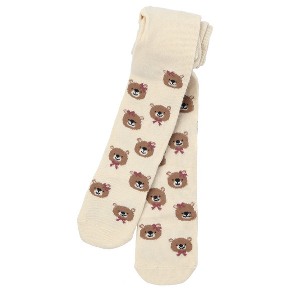 2 Mädchen Strumpfhosen mit Bären-Motiven