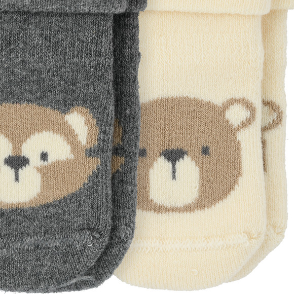 2 paar badstof sokken voor pasgeborenen