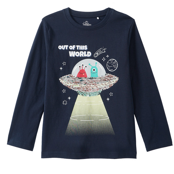 Jungen Langarmshirt mit Wendepailletten