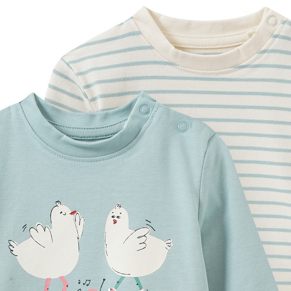 2 pasgeboren shirts met lange mouwen