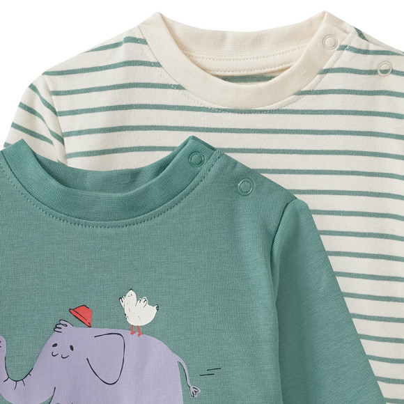 2 pasgeboren shirts met lange mouwen