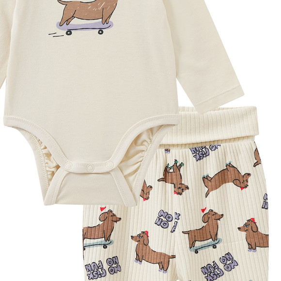 Newborn set met body met lange mouwen