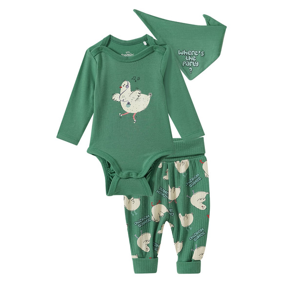 Geboorte set met lange mouwen groen