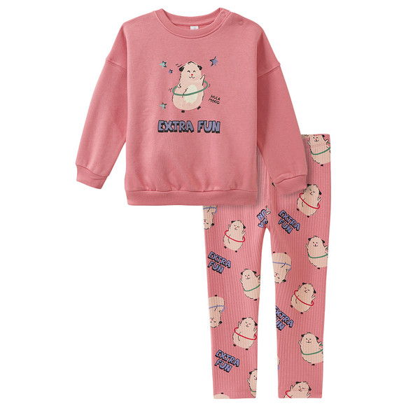 Babyset met sweatshirt en legging roze