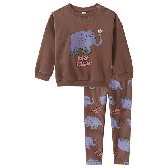 Babyset met sweatshirt en legging bruin