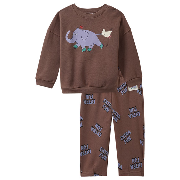 Babyset met sweatshirt en joggingbroek bruin
