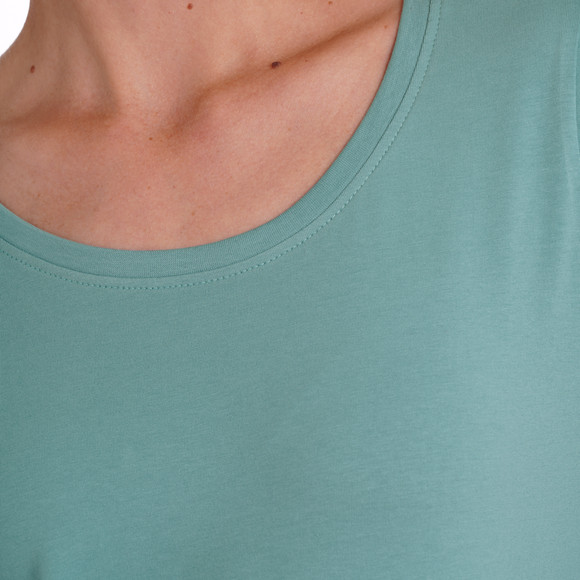 3 damesshirts met lange mouwen in effen kleur