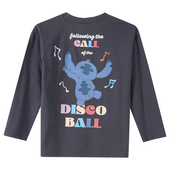 Disney Stitch Langarmshirt mit Rücken-Print dunkelgrau