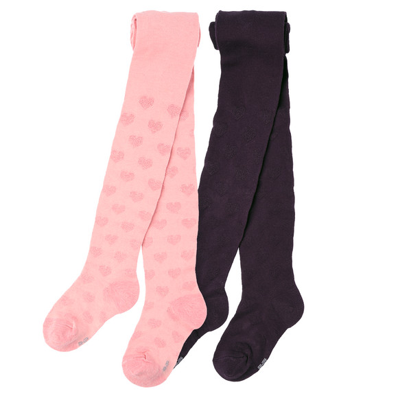 2 Mädchen Strumpfhosen mit Ajour-Muster