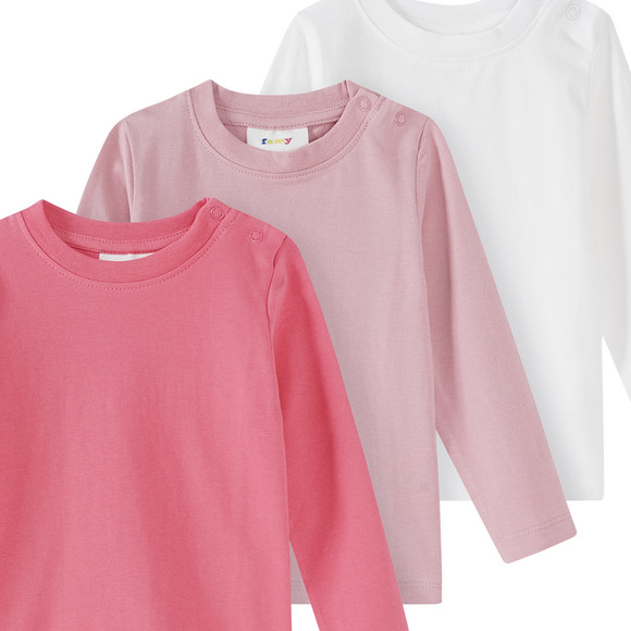 3 Baby Langarmshirts in Unifarben
