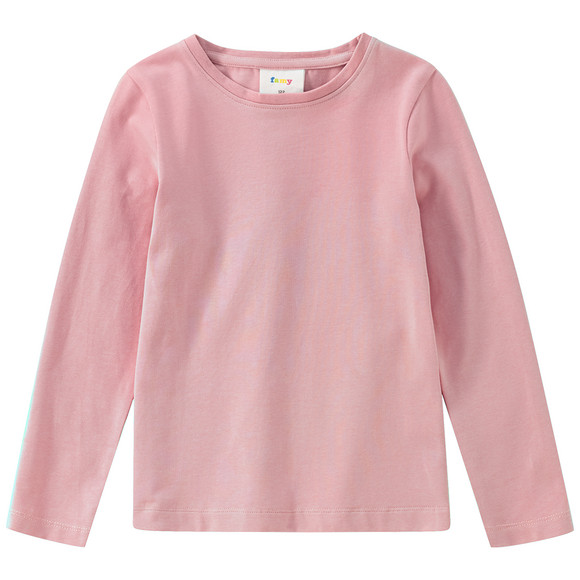 3 Mädchen Langarmshirts in Unifarben