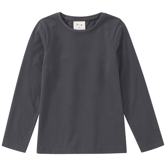 3 Mädchen Langarmshirts in Unifarben