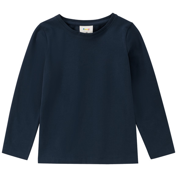 3 Mädchen Langarmshirts in Unifarben