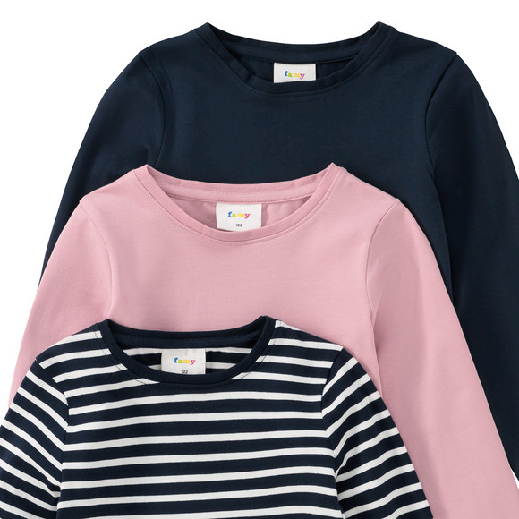 3 Mädchen Langarmshirts im Set