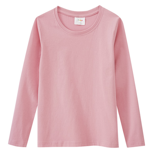 3 Mädchen Langarmshirts in Unifarben