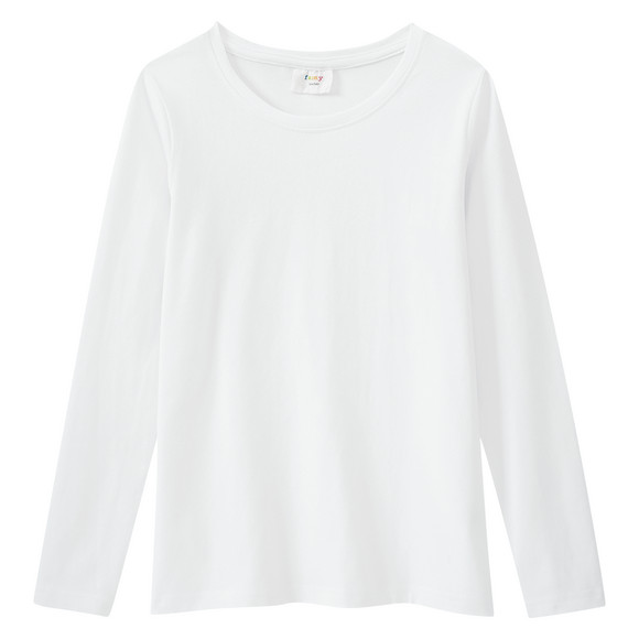 3 Mädchen Langarmshirts in Unifarben