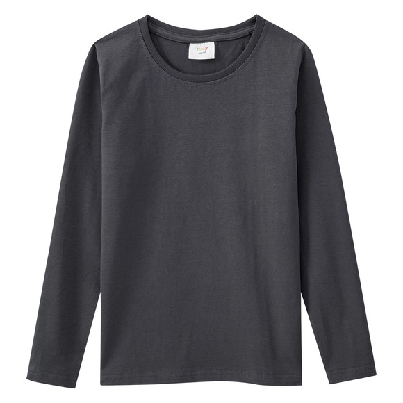 3 Mädchen Langarmshirts in Unifarben