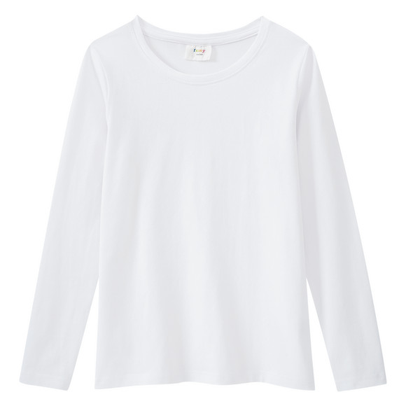 3 Mädchen Langarmshirts in Unifarben