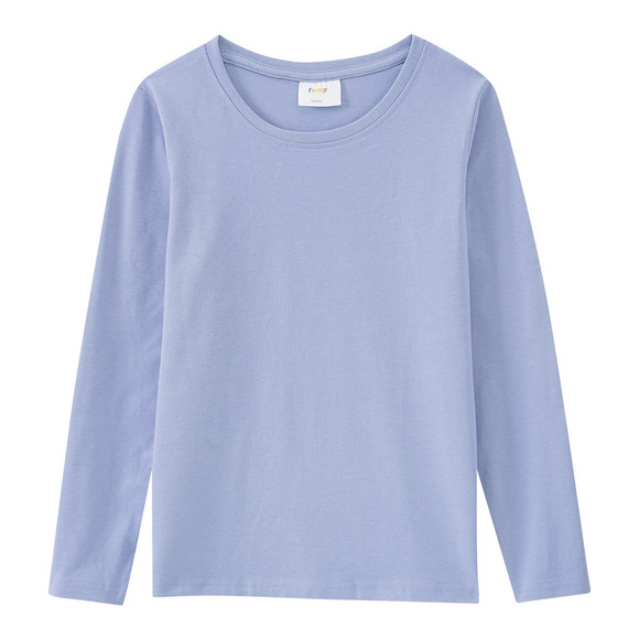 3 Mädchen Langarmshirts in Unifarben