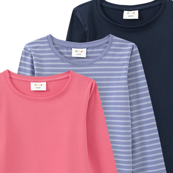 3 Mädchen Langarmshirts im Set