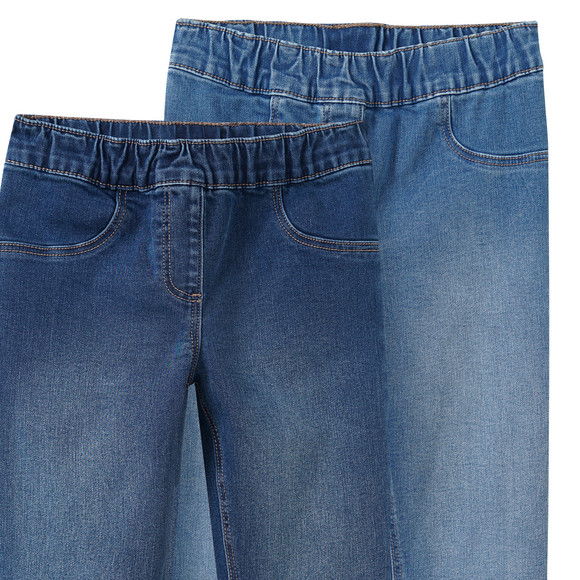 2 Mädchen Jeggings mit Stretch-Bund