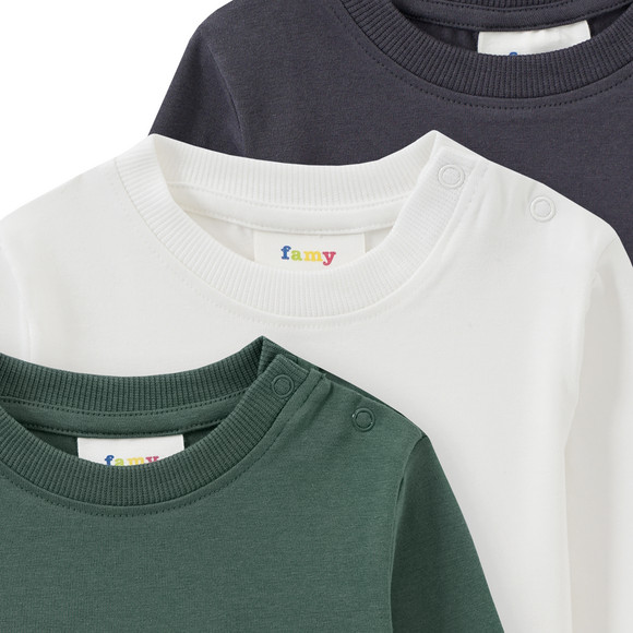 3 Jungen Langarmshirts im Basic-Look