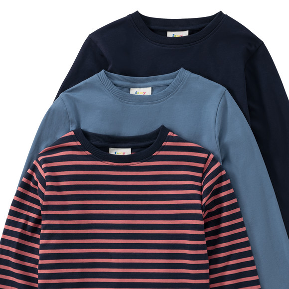 3 basic shirts met lange mouwen voor jongens