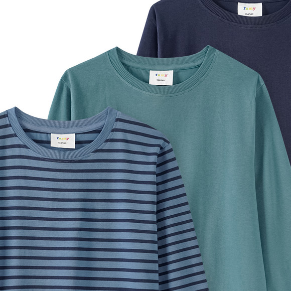 3 jongenshemden met lange mouwen