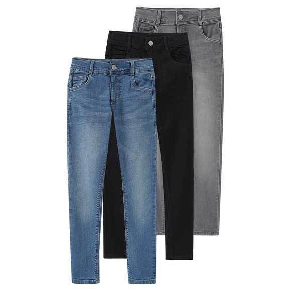 3 Jungen Skinny-Jeans im 5-Pocket-Style blau / grau / schwarz