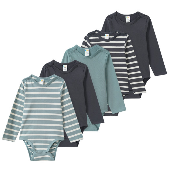 5 Baby Bodys in verschiedenen Dessins