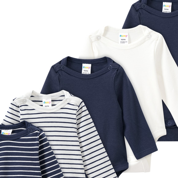 5 Baby Bodys in verschiedenen Dessins