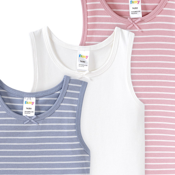 3 Baby Unterhemden mit Bio-Baumwolle