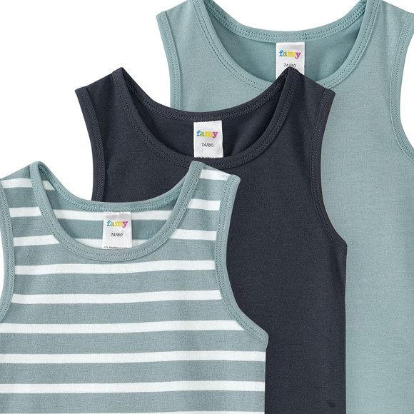 3 jongensonderhemden met biologisch katoen