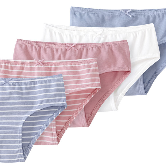 5 Mädchen Slips mit Bio-Baumwolle