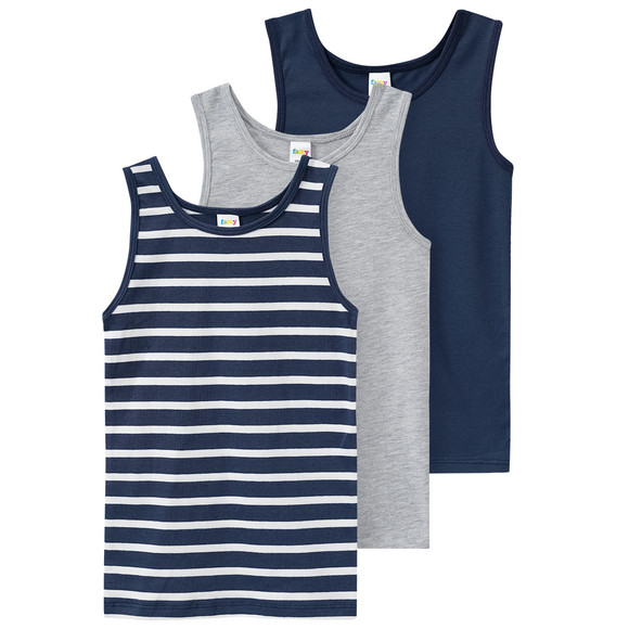 3 jongens onderhemden met biologisch katoen