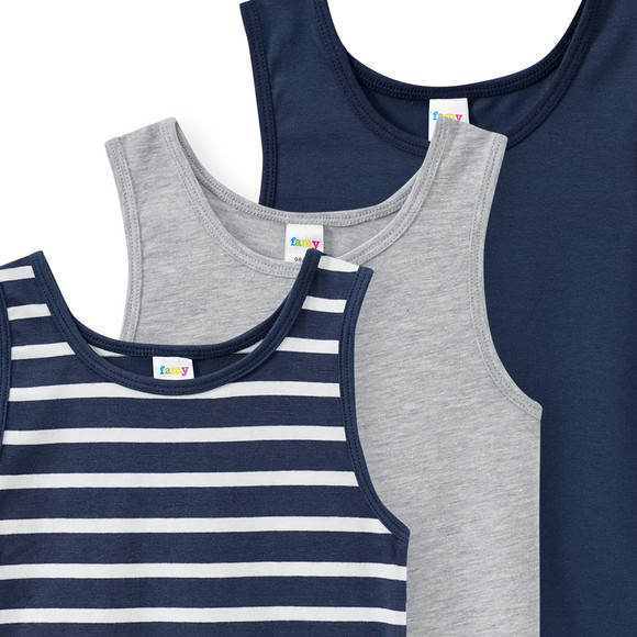 3 jongens onderhemden met biologisch katoen