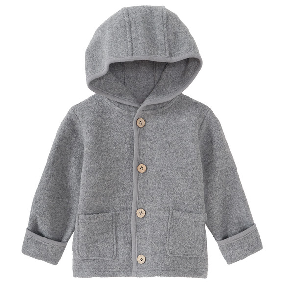 Wollen babyvest met omgeslagen boorden