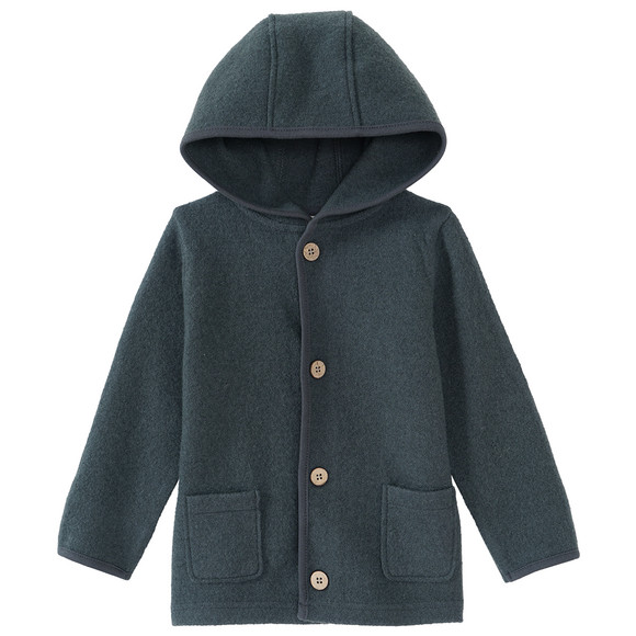 Wollen babyvest met omgeslagen boorden blauwgrijs