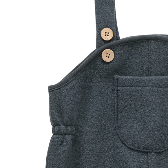 Baby wollen salopette met omgeslagen boorden