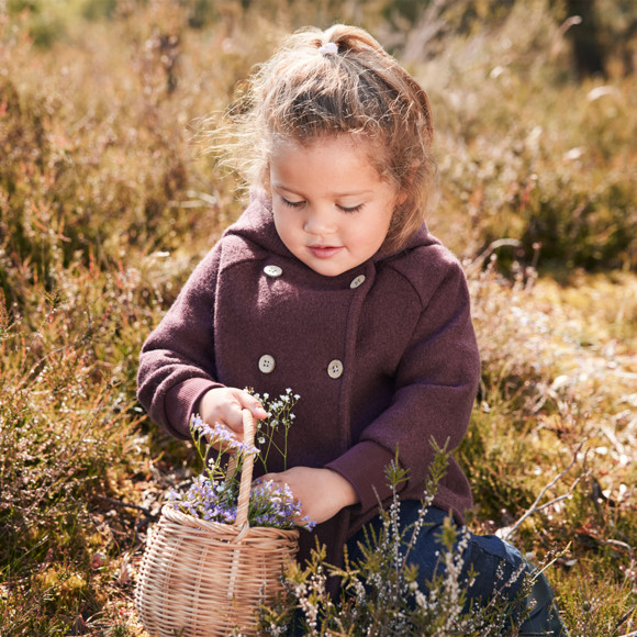 Baby Wollwalk-Jacke mit Kapuze