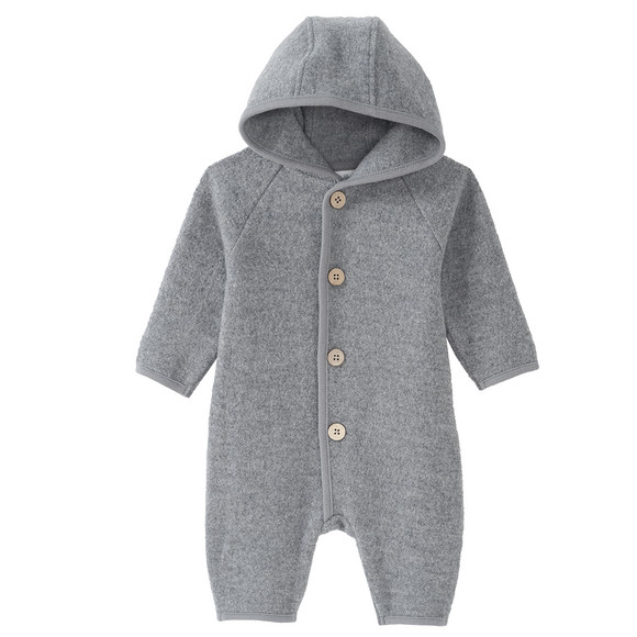 Wollen newborn overall grijs