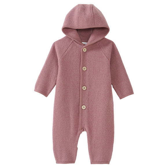 Wollen newborn overall donkerroze
