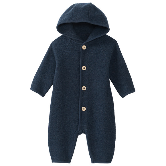Wollen newborn overall donkerblauw